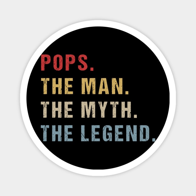 Vintage Father's Day Pops The Man The Myth The Legend Magnet by drag is art